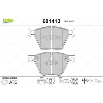 Jeu de 4 plaquettes de frein avant VALEO 601413