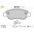Jeu de 4 plaquettes de frein avant VALEO 601531 - Visuel 1