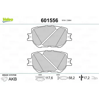 Jeu de 4 plaquettes de frein avant VALEO 601556