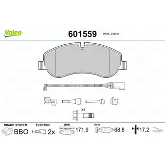 Jeu de 4 plaquettes de frein avant VALEO 601559