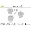 Jeu de 4 plaquettes de frein avant VALEO 601570 - Visuel 1