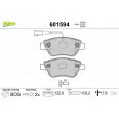 Jeu de 4 plaquettes de frein avant VALEO 601594 - Visuel 1