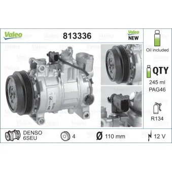 Compresseur, climatisation VALEO 813336