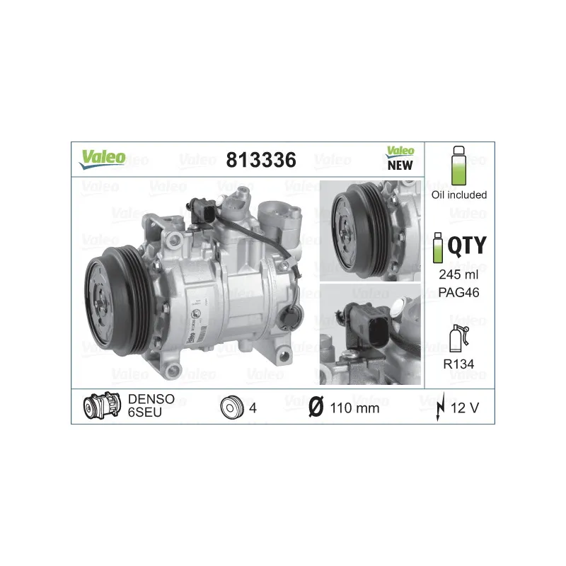 Compresseur, climatisation VALEO 813336