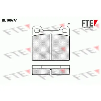 Jeu de 4 plaquettes de frein avant FTE BL1007A1