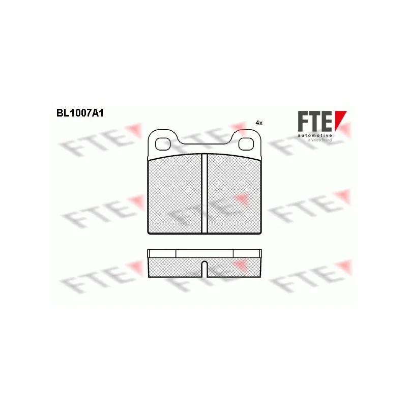 Jeu de 4 plaquettes de frein avant FTE BL1007A1