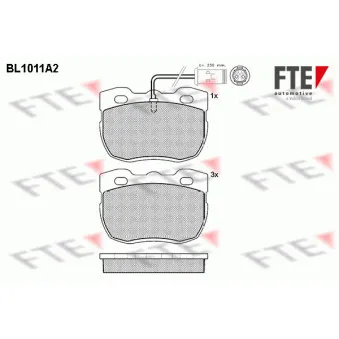 Jeu de 4 plaquettes de frein avant FTE BL1011A2