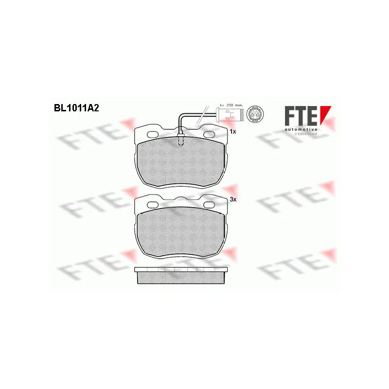 Jeu de 4 plaquettes de frein avant FTE BL1011A2