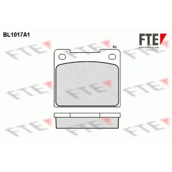 Jeu de 4 plaquettes de frein avant FTE BL1017A1