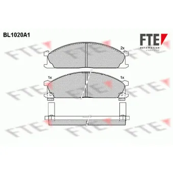 Jeu de 4 plaquettes de frein avant FTE BL1020A1