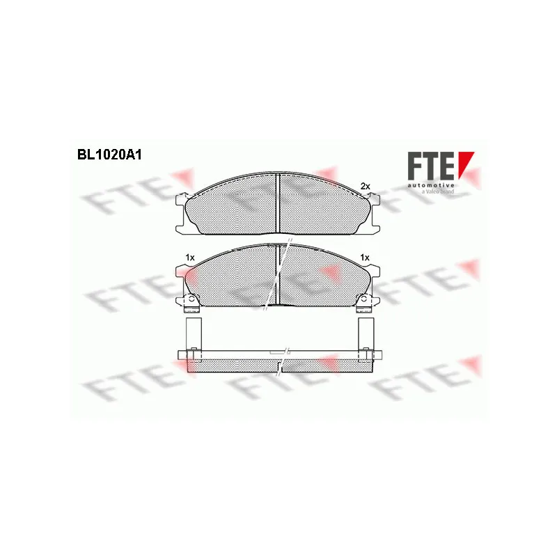 Jeu de 4 plaquettes de frein avant FTE BL1020A1