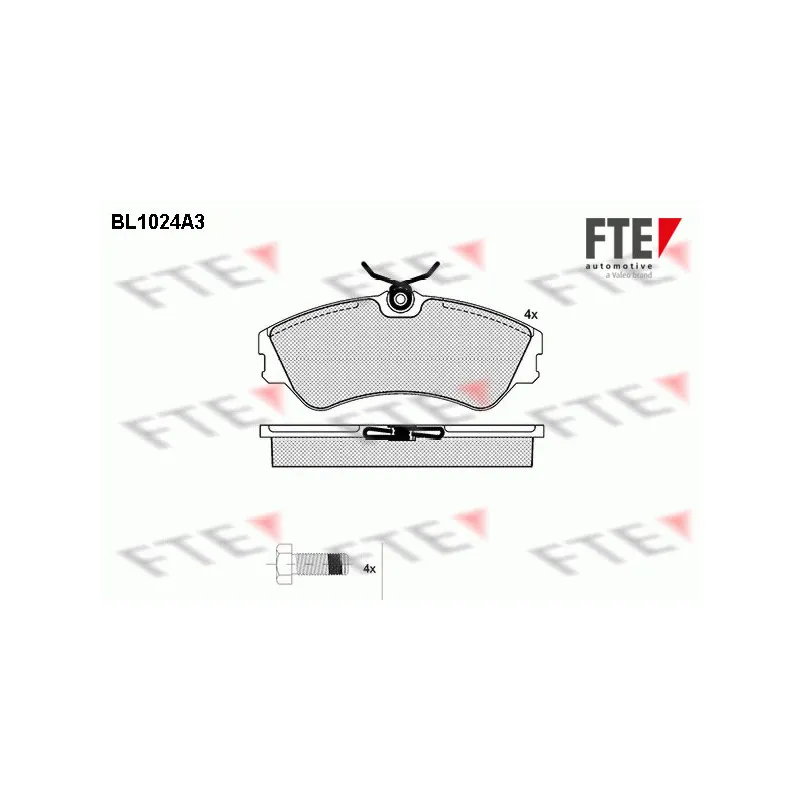 Jeu de 4 plaquettes de frein avant FTE BL1024A3