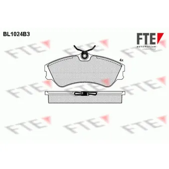 Jeu de 4 plaquettes de frein avant FTE BL1024B3