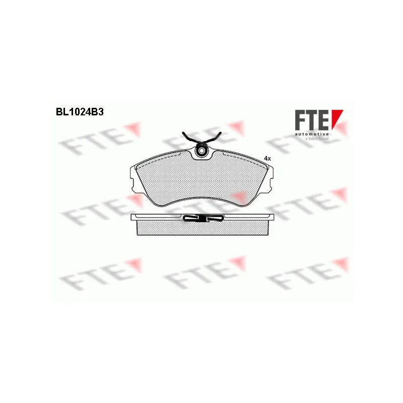 Jeu de 4 plaquettes de frein avant FTE BL1024B3