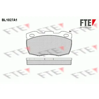 Jeu de 4 plaquettes de frein avant FTE BL1027A1