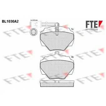 Jeu de 4 plaquettes de frein arrière FTE BL1030A2