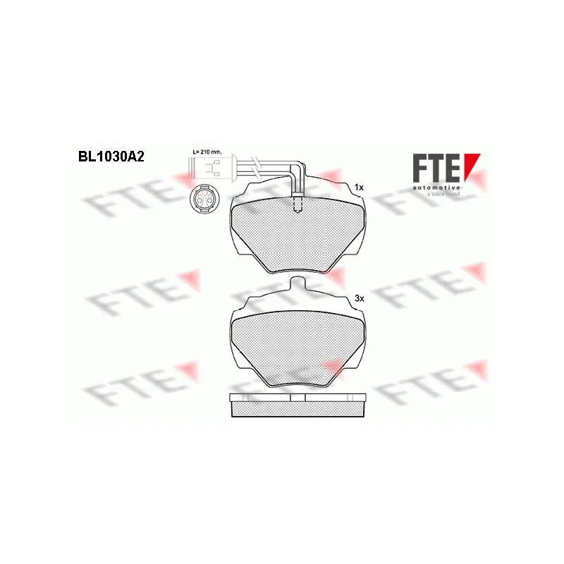 Jeu de 4 plaquettes de frein arrière FTE BL1030A2