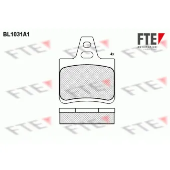 Jeu de 4 plaquettes de frein arrière FTE BL1031A1