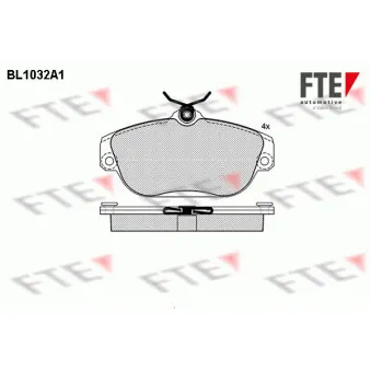 Jeu de 4 plaquettes de frein avant FTE BL1032A1