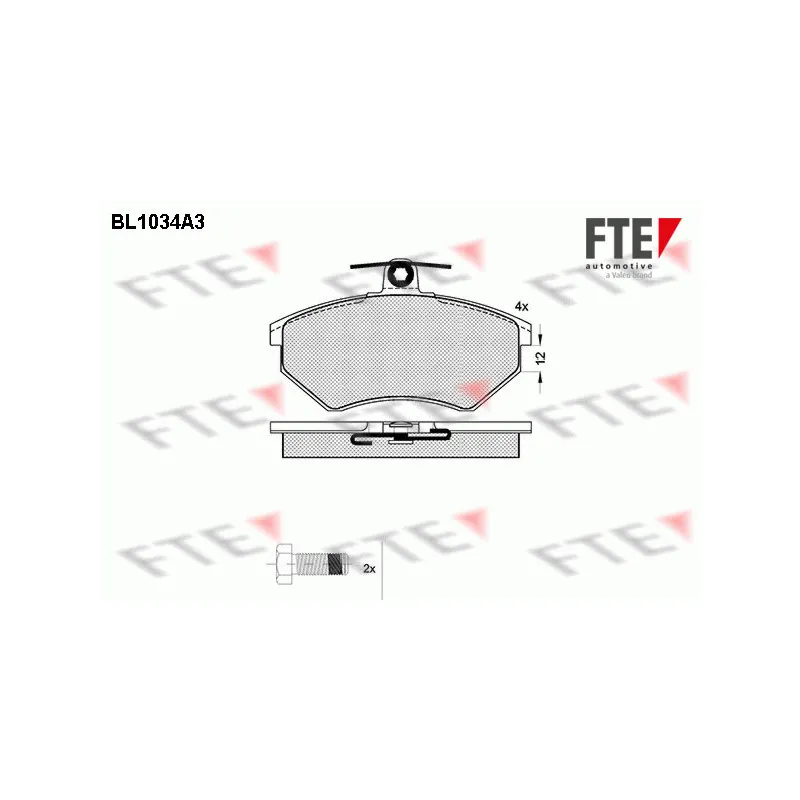 Jeu de 4 plaquettes de frein avant FTE BL1034A3