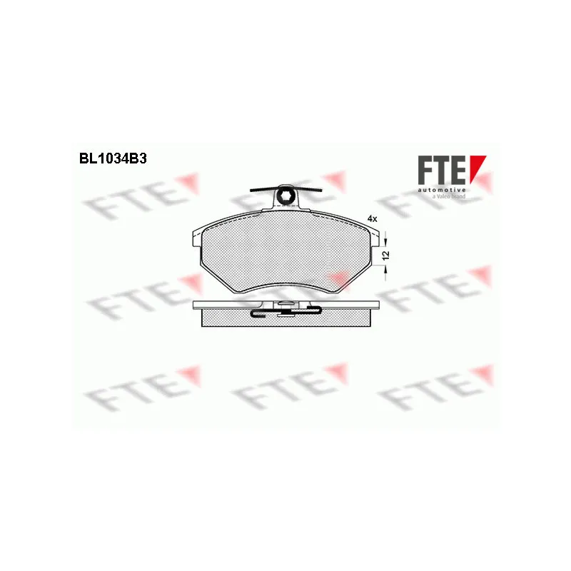 Jeu de 4 plaquettes de frein avant FTE BL1034B3