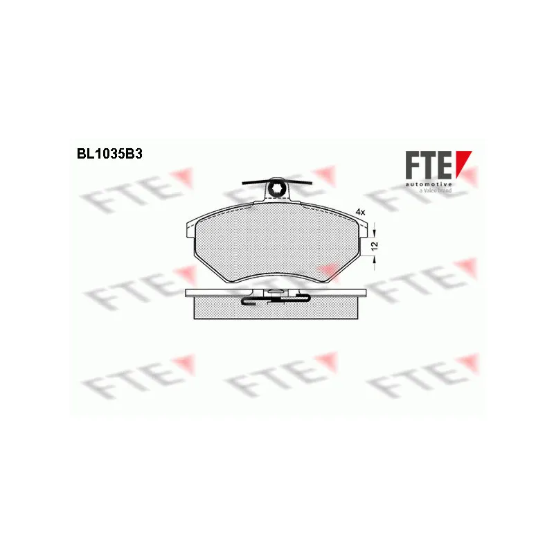 Jeu de 4 plaquettes de frein avant FTE BL1035B3