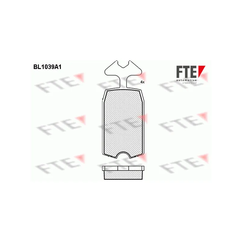 Jeu de 4 plaquettes de frein avant FTE BL1039A1