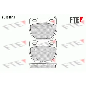 Jeu de 4 plaquettes de frein arrière FTE BL1040A1