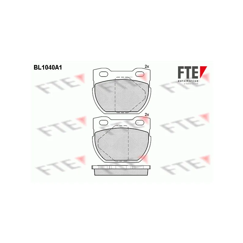 Jeu de 4 plaquettes de frein arrière FTE BL1040A1