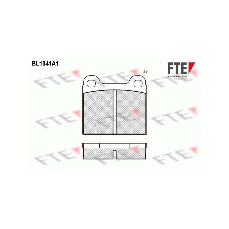 Jeu de 4 plaquettes de frein avant FTE BL1041A1