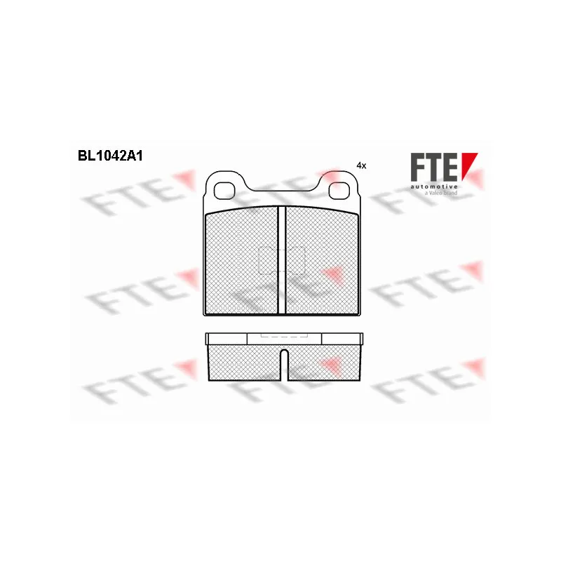 Jeu de 4 plaquettes de frein avant FTE BL1042A1