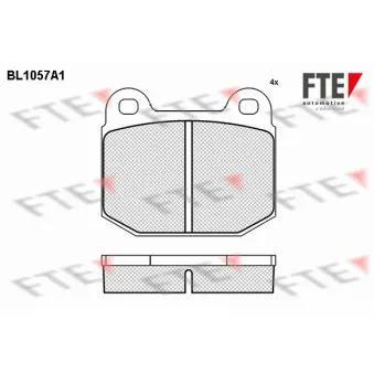 Jeu de 4 plaquettes de frein avant FTE BL1057A1