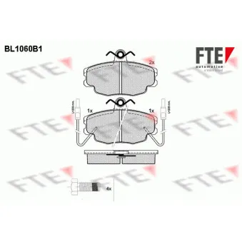 Jeu de 4 plaquettes de frein avant FTE BL1060B1