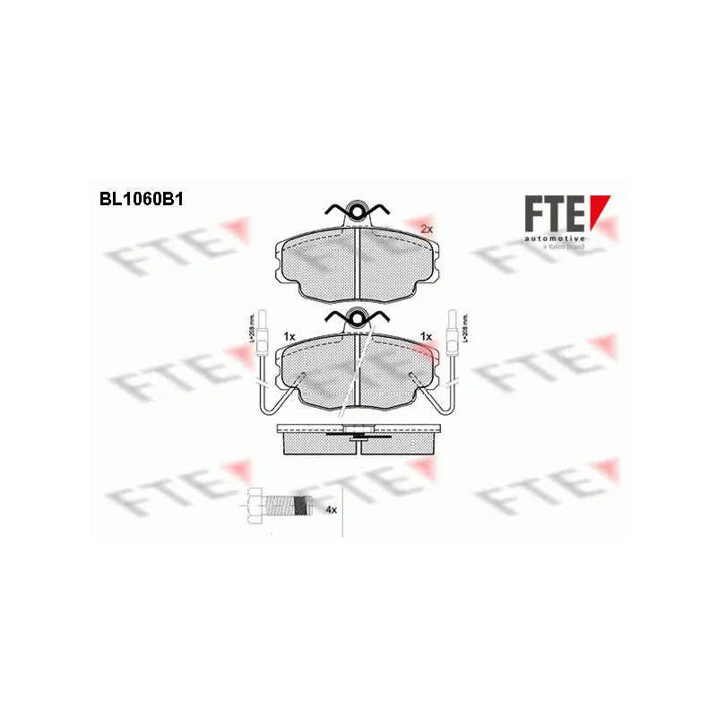 Jeu de 4 plaquettes de frein avant FTE BL1060B1