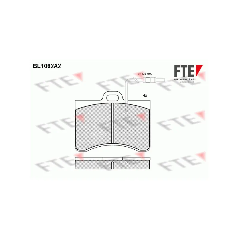 Jeu de 4 plaquettes de frein avant FTE BL1062A2