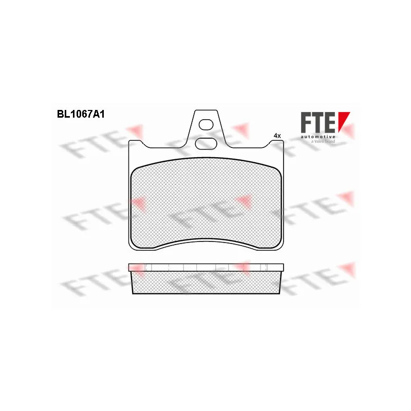 Jeu de 4 plaquettes de frein arrière FTE BL1067A1