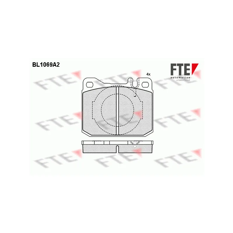 Jeu de 4 plaquettes de frein avant FTE BL1069A2