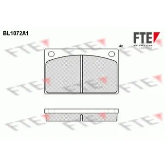 Jeu de 4 plaquettes de frein avant FTE BL1072A1