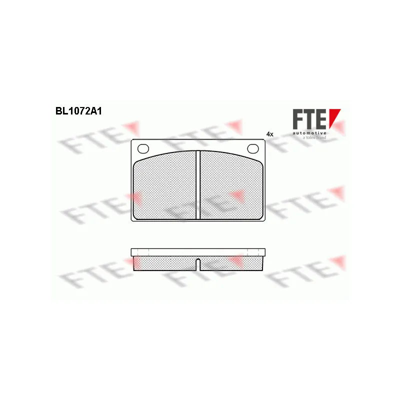 Jeu de 4 plaquettes de frein avant FTE BL1072A1