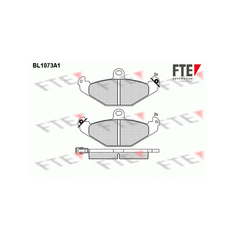 Jeu de 4 plaquettes de frein arrière FTE BL1073A1
