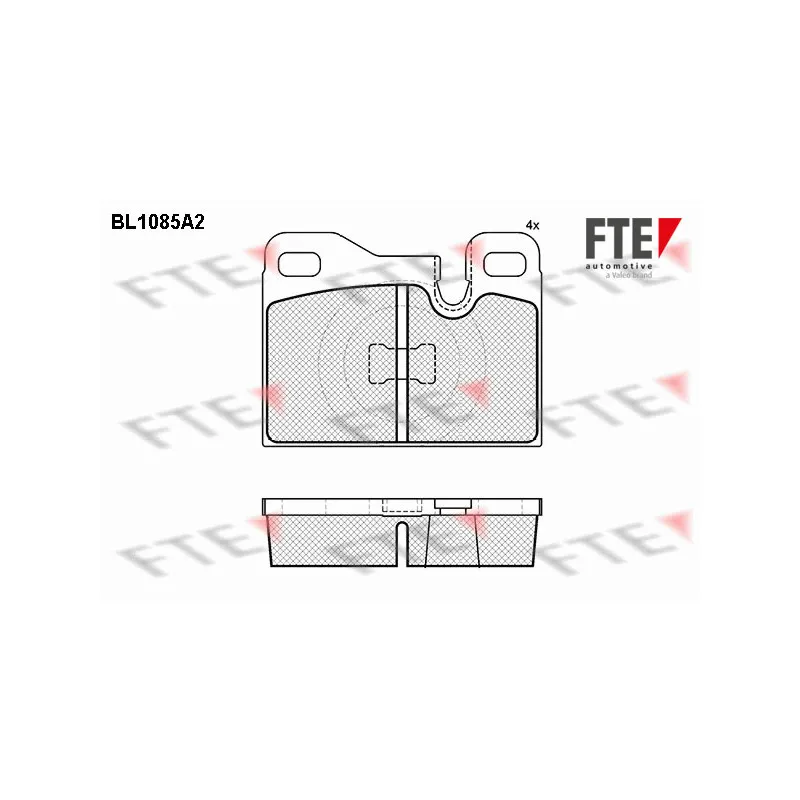 Jeu de 4 plaquettes de frein avant FTE BL1085A2