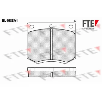 Jeu de 4 plaquettes de frein avant FTE BL1088A1