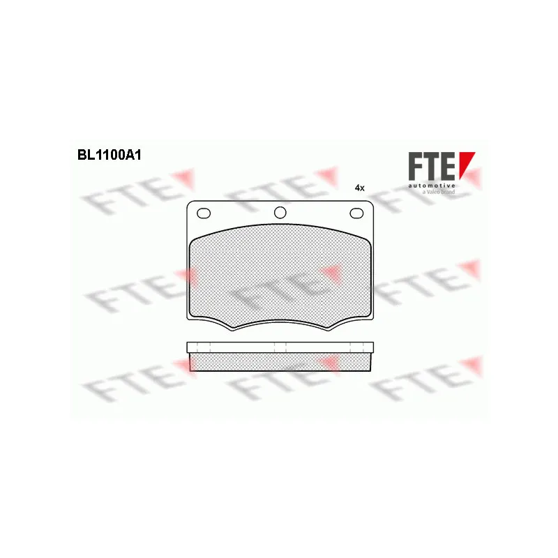Jeu de 4 plaquettes de frein avant FTE BL1100A1