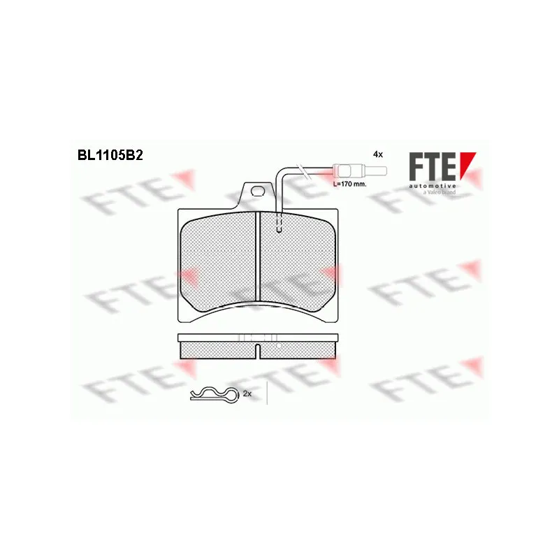 Jeu de 4 plaquettes de frein avant FTE BL1105B2