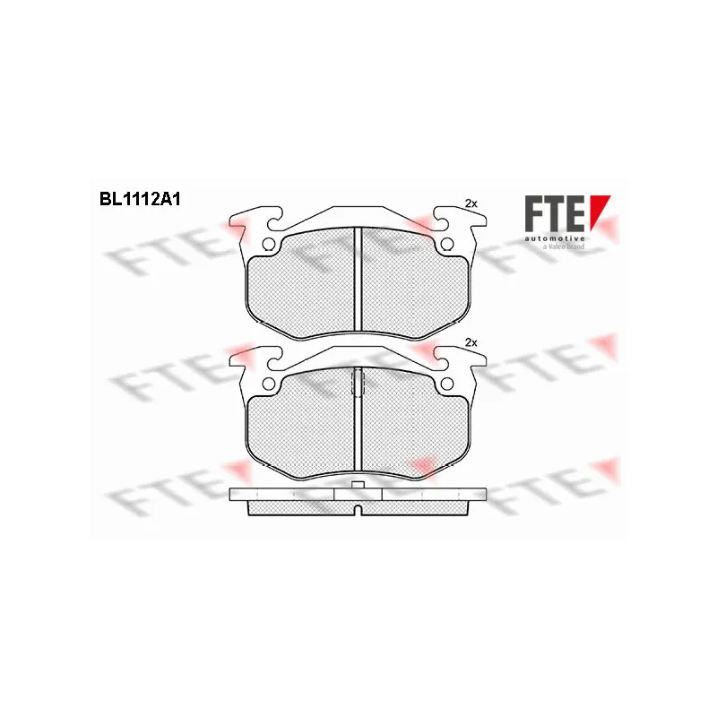 Jeu de 4 plaquettes de frein arrière FTE BL1112A1