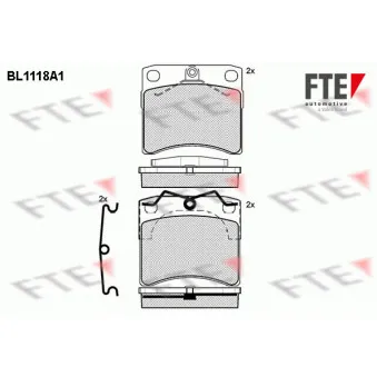 Jeu de 4 plaquettes de frein avant FTE BL1118A1