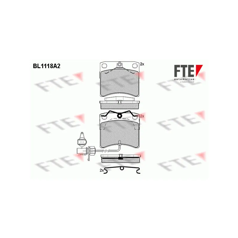 Jeu de 4 plaquettes de frein avant FTE BL1118A2