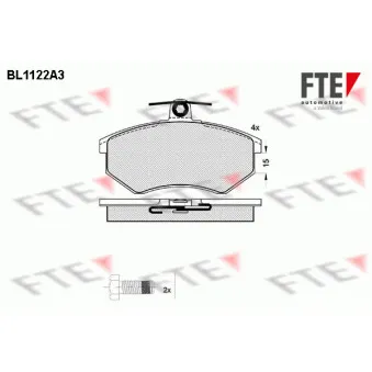 Jeu de 4 plaquettes de frein avant FTE BL1122A3