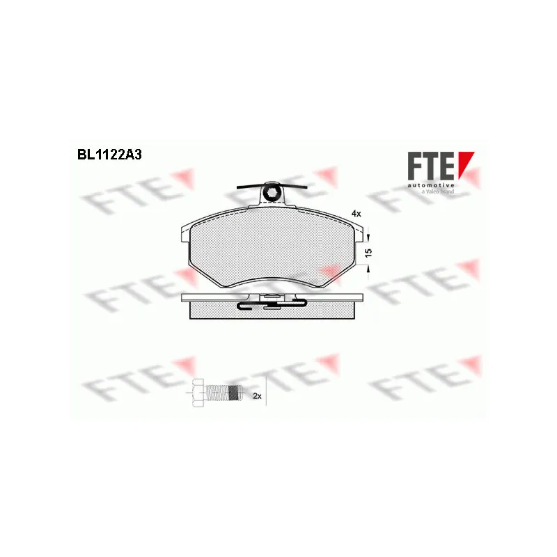 Jeu de 4 plaquettes de frein avant FTE BL1122A3