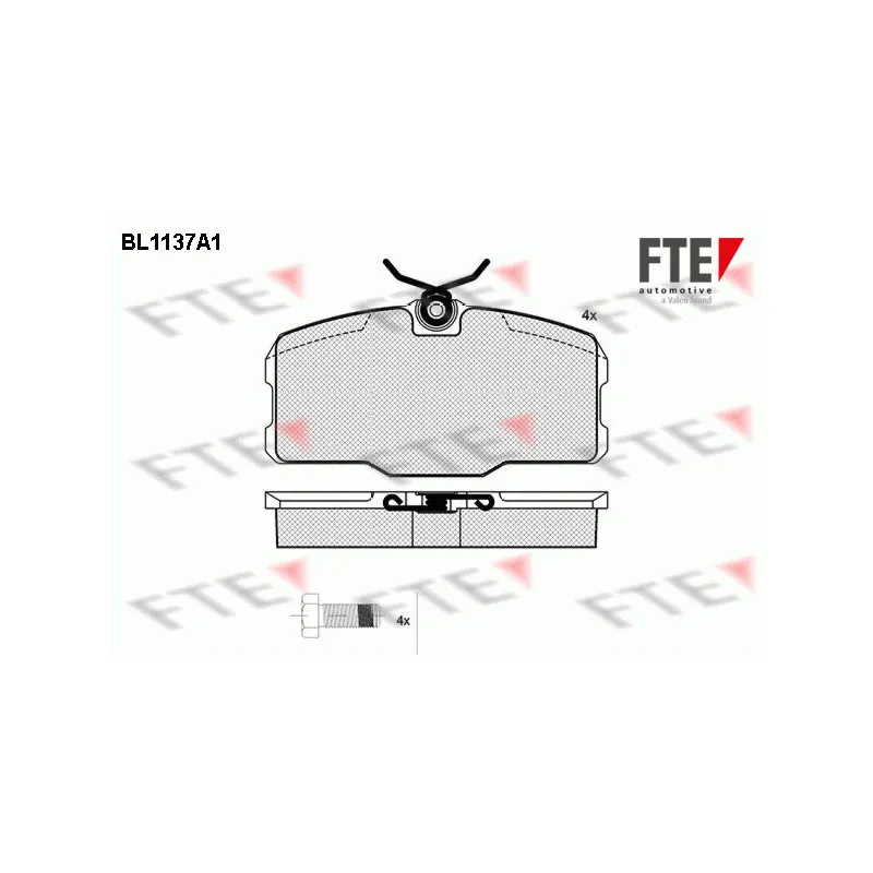 Jeu de 4 plaquettes de frein avant FTE BL1137A1